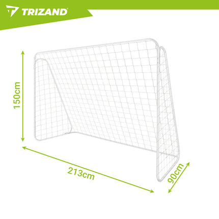Trizand Voetbaldoel - 213 x 150 x 90 cm - XXL - Metaal - Wit