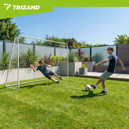Trizand Voetbaldoel - 213 x 150 x 90 cm - XXL - Metaal - Wit