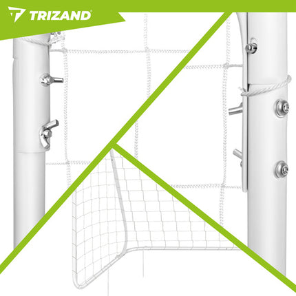 Trizand Voetbaldoel - 213 x 150 x 90 cm - XXL - Metaal - Wit