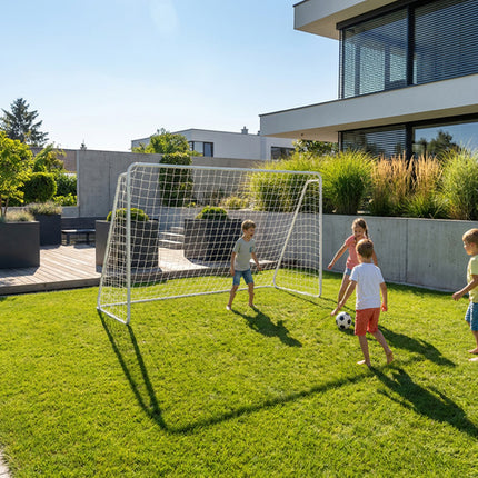 Trizand Voetbaldoel - 213 x 150 x 90 cm - XXL - Metaal - Wit