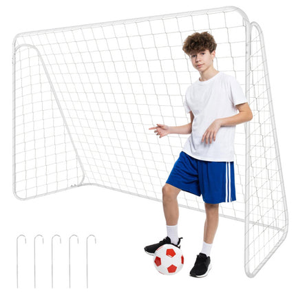 Trizand Voetbaldoel - 213 x 150 x 90 cm - XXL - Metaal - Wit