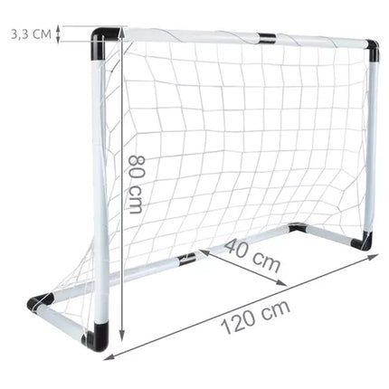Trizand Voetbaldoel Set - Inclusief Bal, Pomp en Haringen - 120 x 80 cm