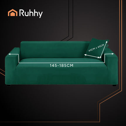 Ruhhy Bankhoes - 145-185 cm - Flesgroen - Fluweel