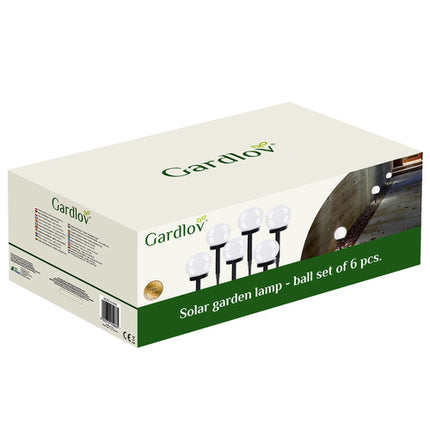 Gardlov Solar Tuinlampen Ballen - Set van 6 - Koud Wit - IP44