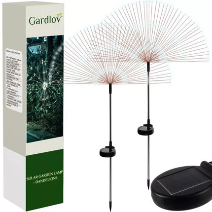 Gardlov Solar Tuinlampen Dandelion - Set van 2 - Koud Wit - 150 LED