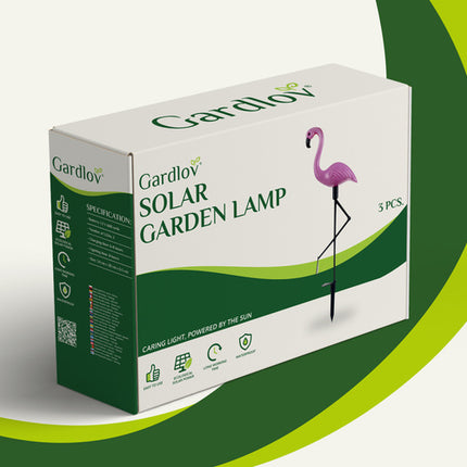 Gardlov Solar Flamingo Lampen - 3 Stuks - Tuinverlichting