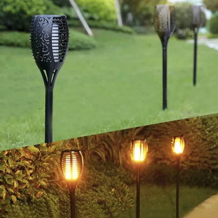 Gardlov Solar Tuinfakkels - Set van 4 - Vlam Effect - Warm Wit