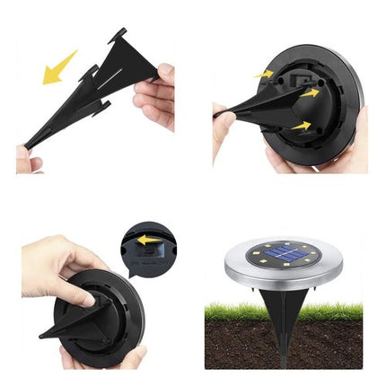 Gardlov Solar Tuinlampen - Set van 12 - 8 LED's - Koud Wit - IP65
