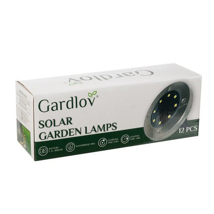 Gardlov Solar Tuinlampen - Set van 12 - 8 LED's - Koud Wit - IP65
