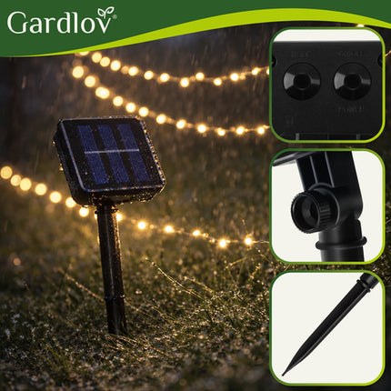 Gardlov Solar Tuinlampen - Set van 12 - 8 LED's - Koud Wit - IP65