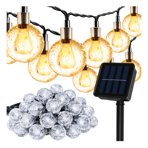 Gardlov Solar Lichtsnoer - 7 Meter - 50 LED Lichtballen - Warm Wit - 8 Lichtstanden