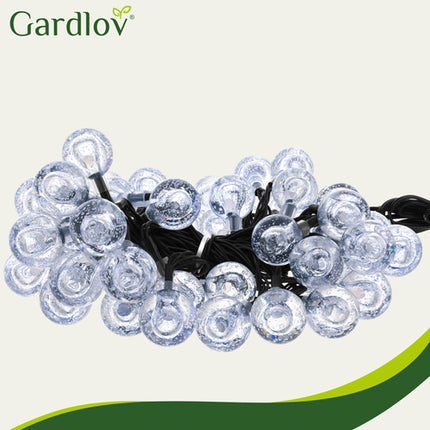 Gardlov Solar Lichtsnoer - 7 Meter - 50 LED Lichtballen - Warm Wit - 8 Lichtstanden