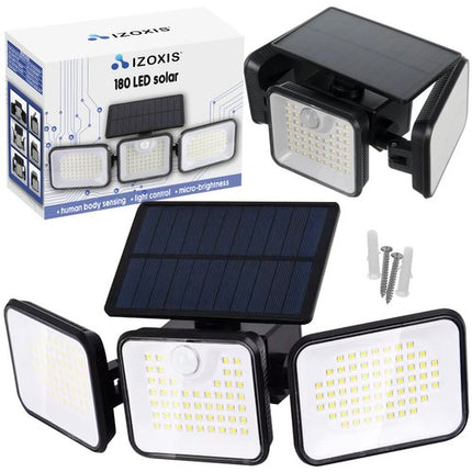 Izoxis Solar Buitenlamp - 180 LED - Met Bewegingssensor - Zwart