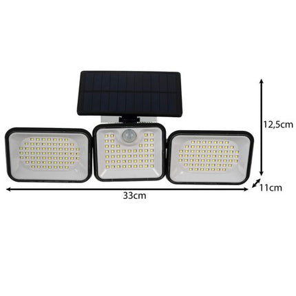 Izoxis Solar Buitenlamp - 180 LED - Met Bewegingssensor - Zwart