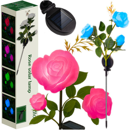 Gardlov Solar Roos Lamp - 3 LED Bloemen - Multi-color
