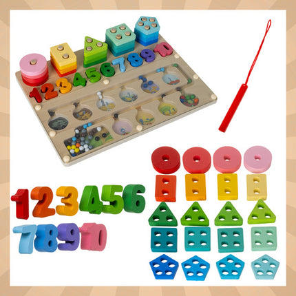 Kruzzel Houten Sorteerbord 3-in-1 - Educatief Montessori Speelgoed