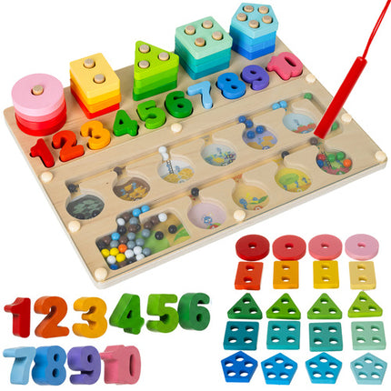 Kruzzel Houten Sorteerbord 3-in-1 - Educatief Montessori Speelgoed