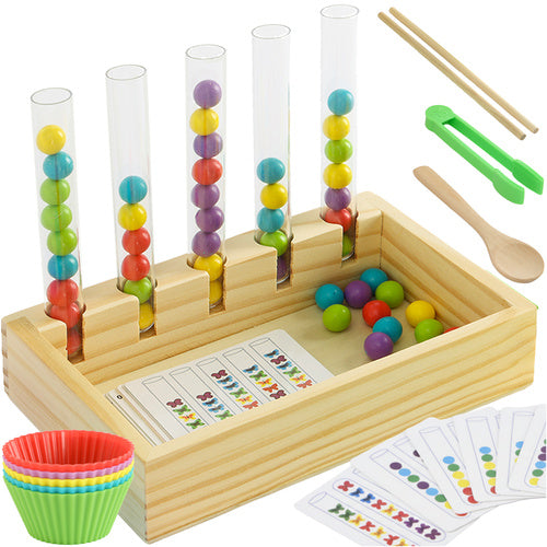 Kruzzel Houten Sorteer- en Telset - Montessori Educatief Speelgoed