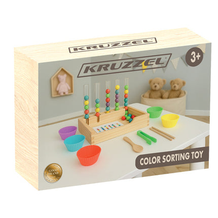 Kruzzel Houten Sorteer- en Telset - Montessori Educatief Speelgoed