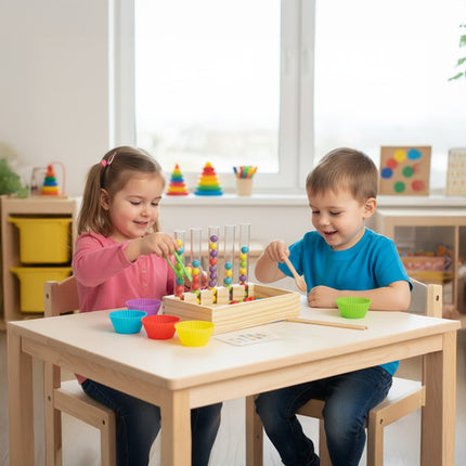 Kruzzel Houten Sorteer- en Telset - Montessori Educatief Speelgoed