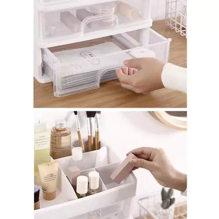Soulima Cosmetica Organizer - 3 Lades - Met 6 Vakken - Transparant