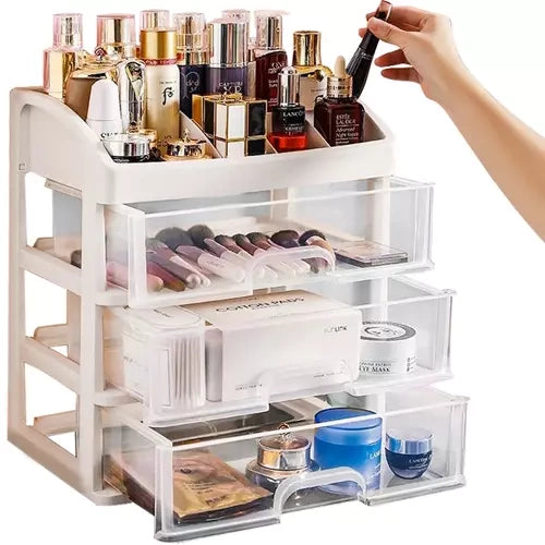 Soulima Cosmetica Organizer - 3 Lades - Met 6 Vakken - Transparant