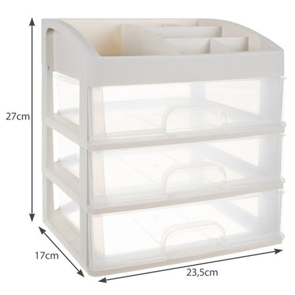 Soulima Cosmetica Organizer - 3 Lades - Met 6 Vakken - Transparant