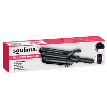 Soulima Wafelijzer - 3-in-1 Krultang - 22 mm - LCD Display - Zwart