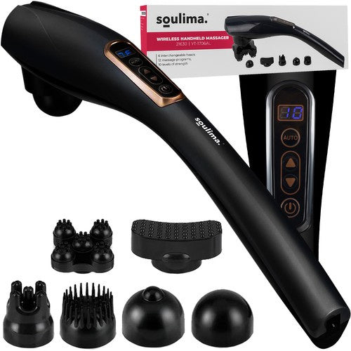 Soulima Snoerloze Handmassager - 12 Programma's - 6 Opzetstukken