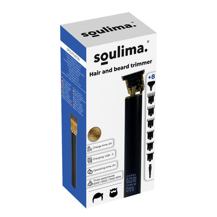 Soulima Haartrimmer en Baardtrimmer - Met 3 Snelheden en LCD - Zwart