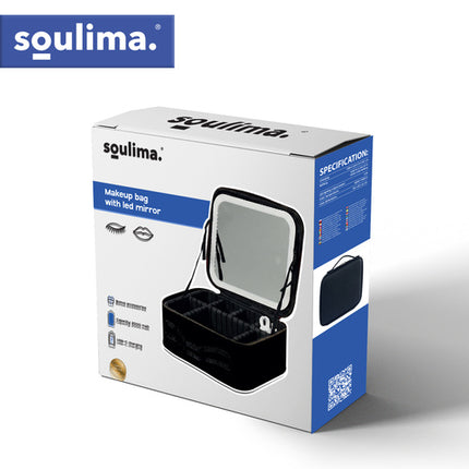 Soulima 27236 LED Cosmetische Koffer met Spiegel - XL - Zwart