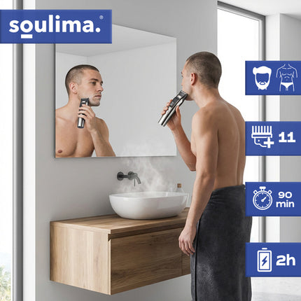 Soulima 8-in-1 Multifunctionele Tondeuse & Scheerapparaat - IPX6 - USB-C