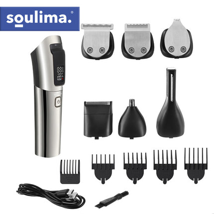 Soulima 8-in-1 Multifunctionele Tondeuse & Scheerapparaat - IPX6 - USB-C