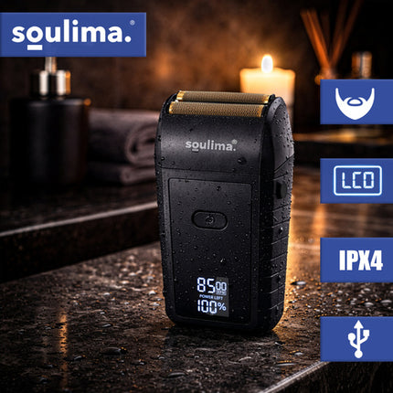 Soulima Baardtrimmer met LED Display - USB-C - 2 Scheerbladen - Inclusief Case