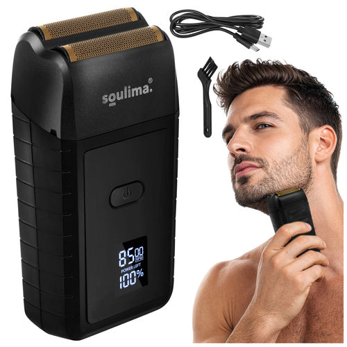 Soulima Baardtrimmer met LED Display - USB-C - 2 Scheerbladen - Inclusief Case