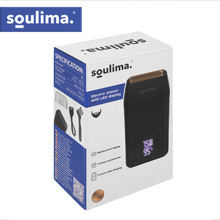 Soulima Baardtrimmer met LED Display - USB-C - 2 Scheerbladen - Inclusief Case