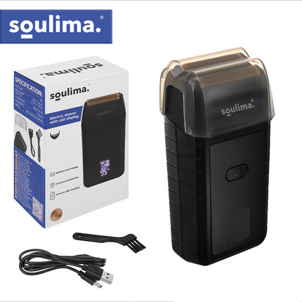 Soulima Baardtrimmer met LED Display - USB-C - 2 Scheerbladen - Inclusief Case