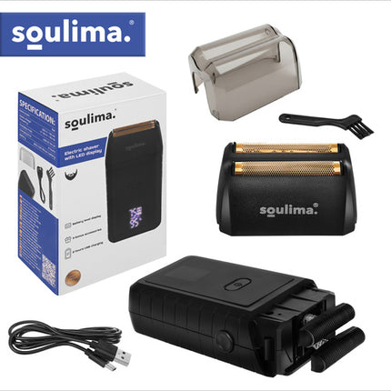 Soulima Baardtrimmer met LED Display - USB-C - 2 Scheerbladen - Inclusief Case