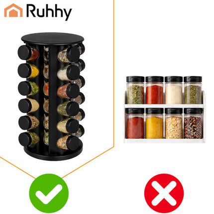 Ruhhy Kruidenrek - 20 Potjes - 360° Draaibaar - Met Organizer