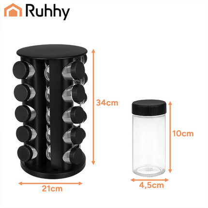 Ruhhy Kruidenrek - 20 Potjes - 360° Draaibaar - Met Organizer