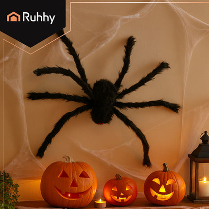 Ruhhy Halloween Haaie Spin - 50 cm - Zwart - Griezelige Decoratie