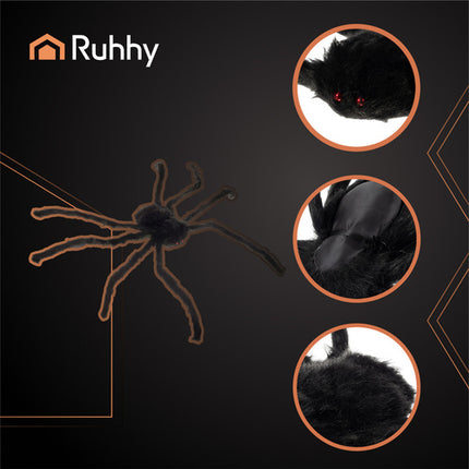 Ruhhy Halloween Haaie Spin - 50 cm - Zwart - Griezelige Decoratie
