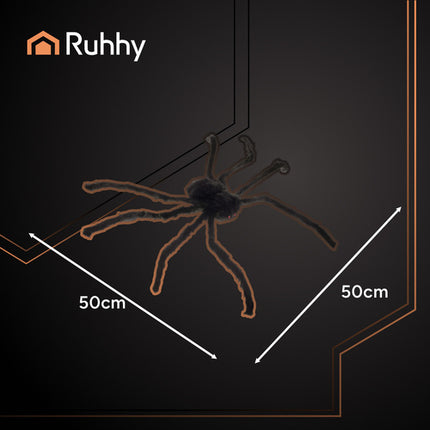 Ruhhy Halloween Haaie Spin - 50 cm - Zwart - Griezelige Decoratie