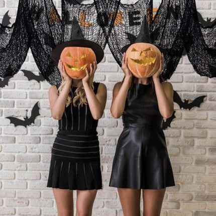 Malatec Kunstmatig Spinnenweb - 198 x 76 cm - Zwarte Halloween Decoratie