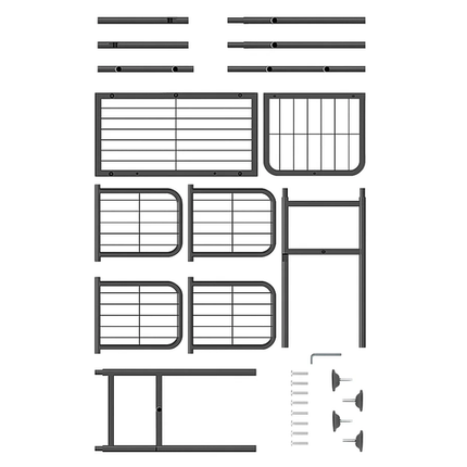 Ruhhy Metalen Plantenstandaard - 106 cm - 6 Niveaus - Loft Stijl - Zwart