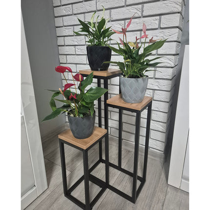 Ruhhy Industriële Bloemenstandaard - 67 cm - 3 Niveaus - Loft Stijl