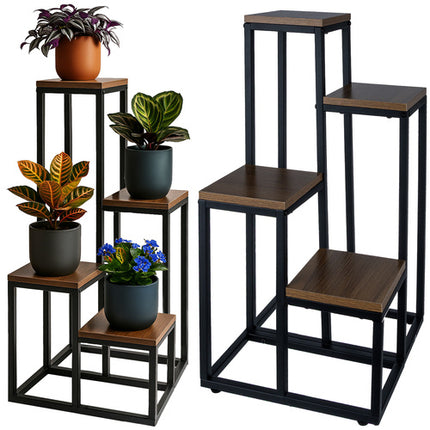 Ruhhy Industriële Bloemenstandaard - 69 cm - 4 Niveaus - Loft Stijl