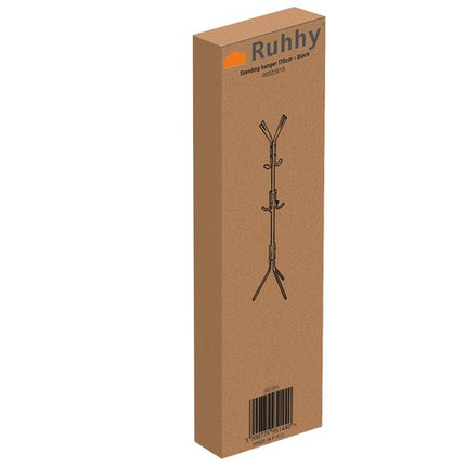 Ruhhy Staande Kapstok - 175 cm - 12 Haken - Zwart - Loft Design
