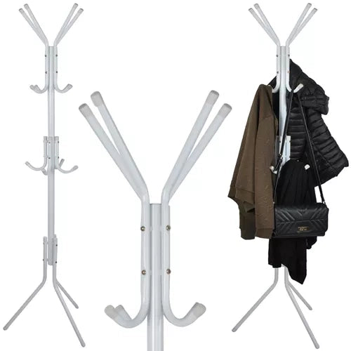 Ruhhy Staande Kapstok - 175 cm - 12 Haken - Wit - Modern Design
