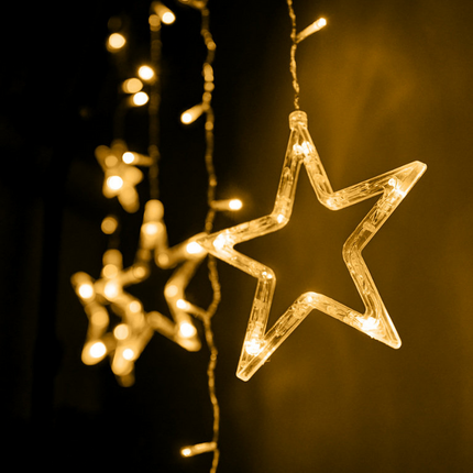 Kerstverlichting Ster - Lichtgordijn - 138 Led - 3 Meter
